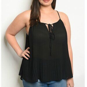 Black Chiffon Tank Top Plus Size 2X